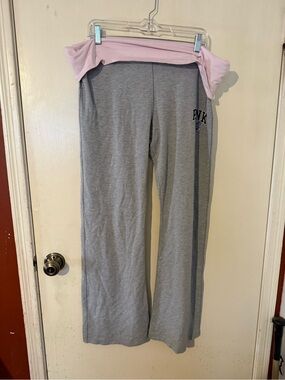 PINK Victoria's Secret Girls' Pink Waistband & Gray Joggers
